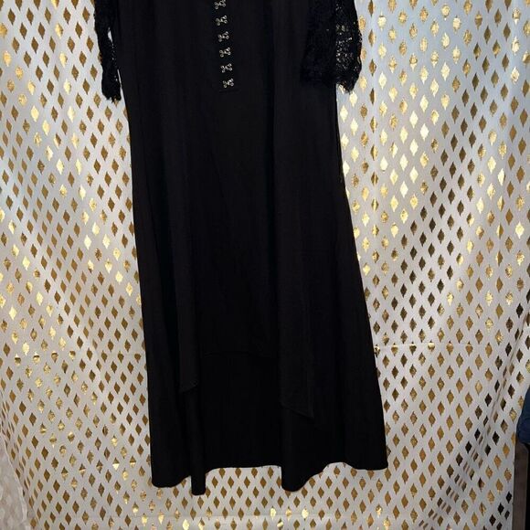 RoseGal black Goth dress with lace skulls high low Rose Gal size 2X - Picture 7 of 7